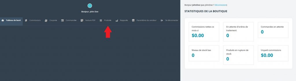 Panier Québec - Tutoriel - Dashboard Boutique