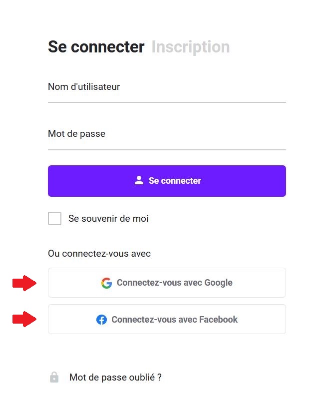 Panier Québec - Tutoriel - Se connecter - Google - Facebook